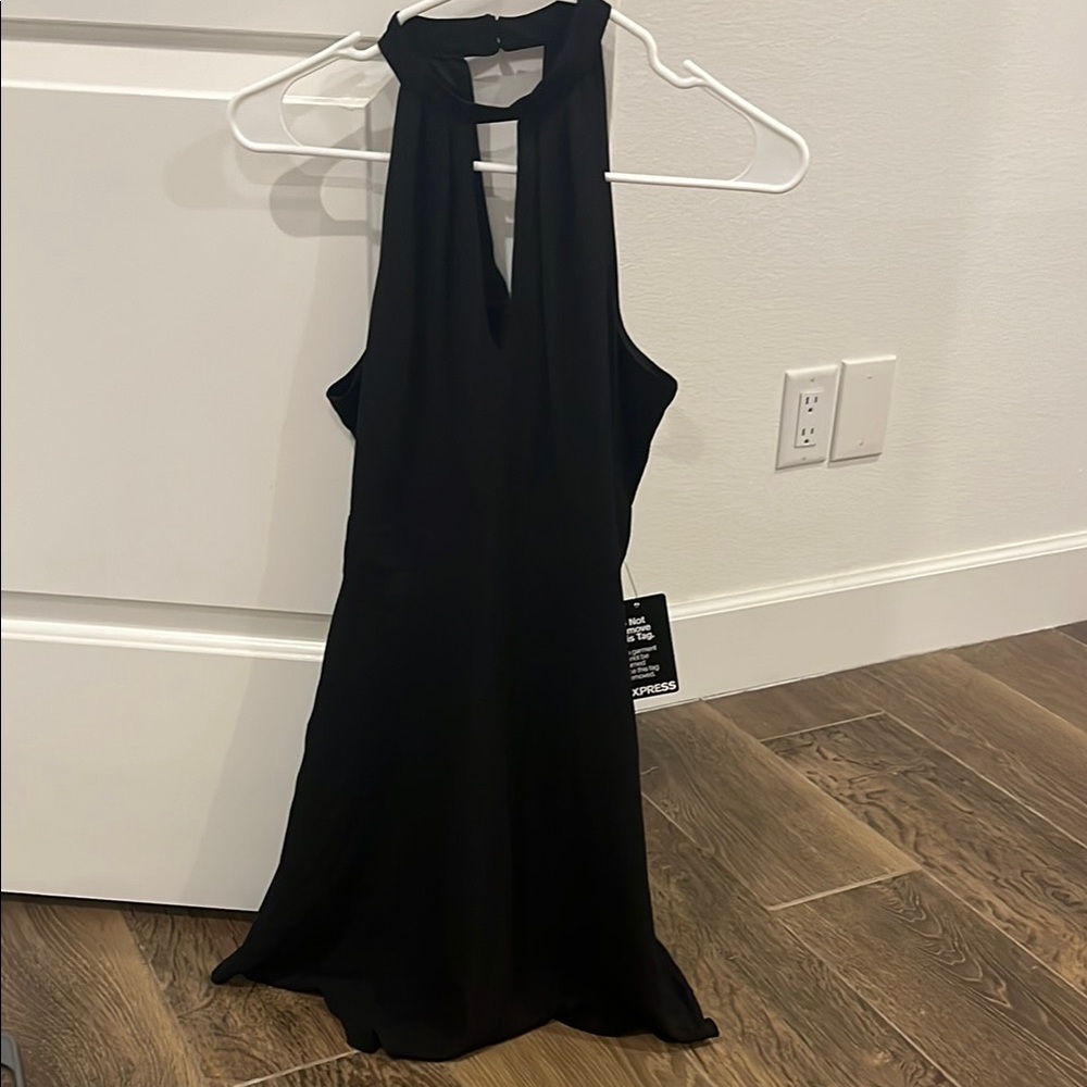 Express Black Sleeveless Halter Sheath Dress